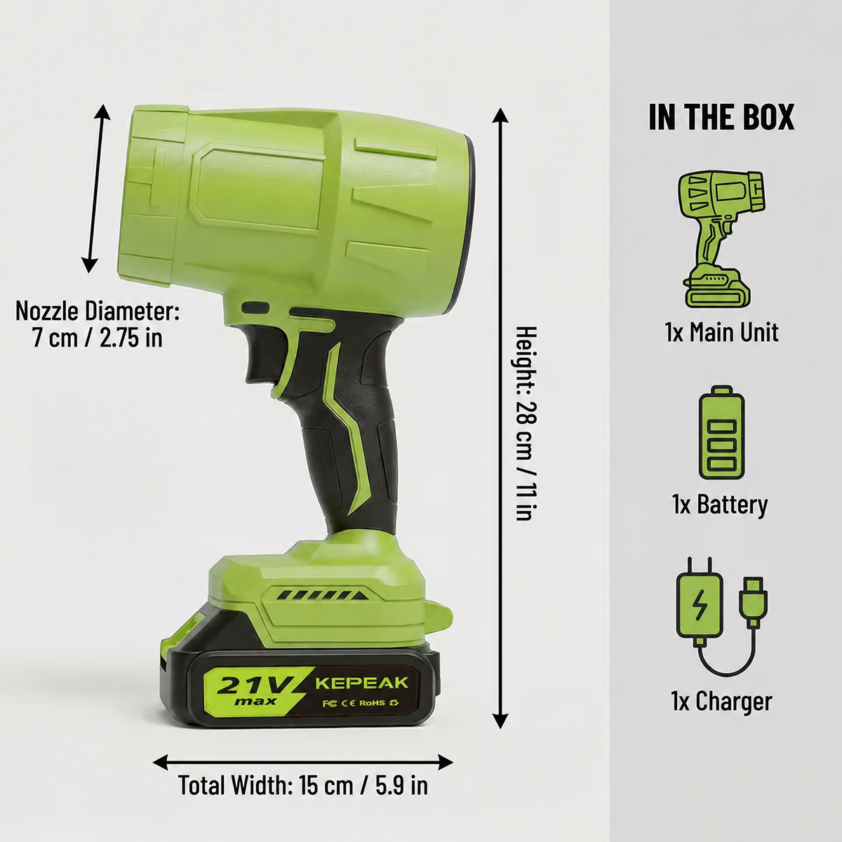 Portable High Power Leaf Blower – Cordless & Lightweight